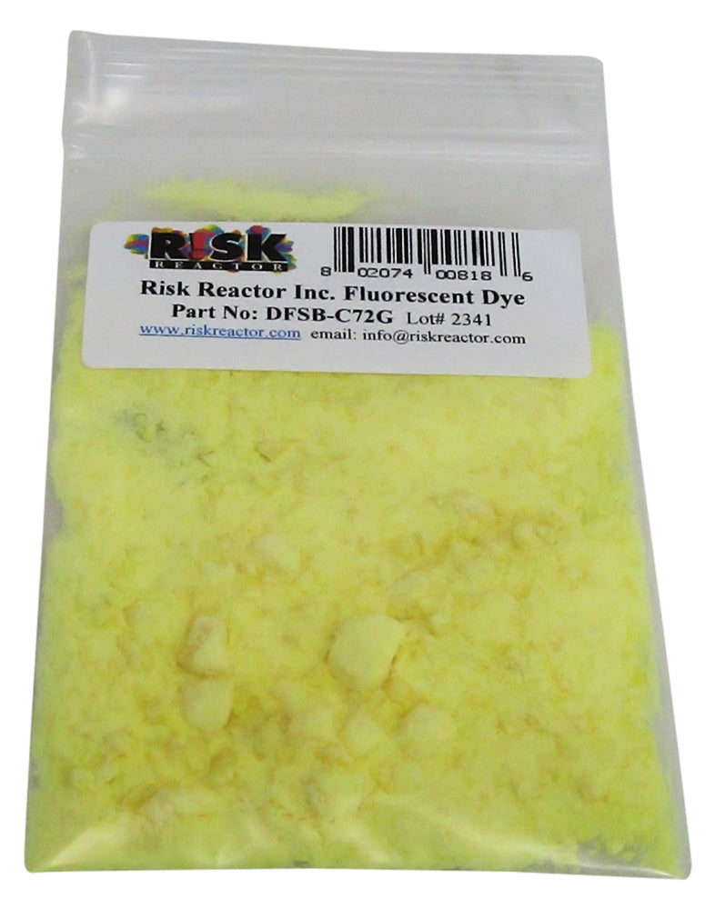 DFSB-C72G Two Grams of Clear Red Fluorescent UV Dye Test Size