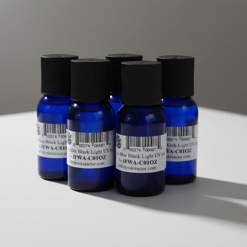 6PACK1OZC0 Six Pack of 1 oz Bottles Clear Blue UV Hand Stamping Inks