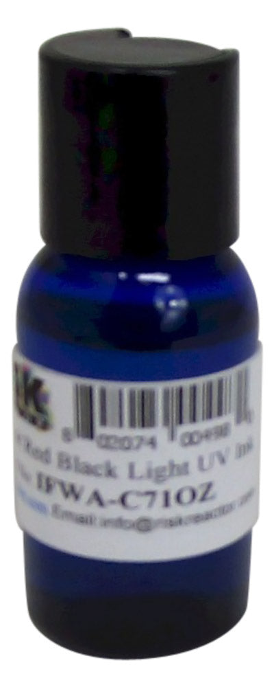 IFWA-C71OZ one ounce of Red Readmission Clear Invisible Fluorescent Hand Stamping Inks