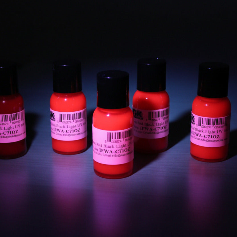 6PACK1OZC7 Six Pack of one ounce bottles Clear Black Light Invisible Red