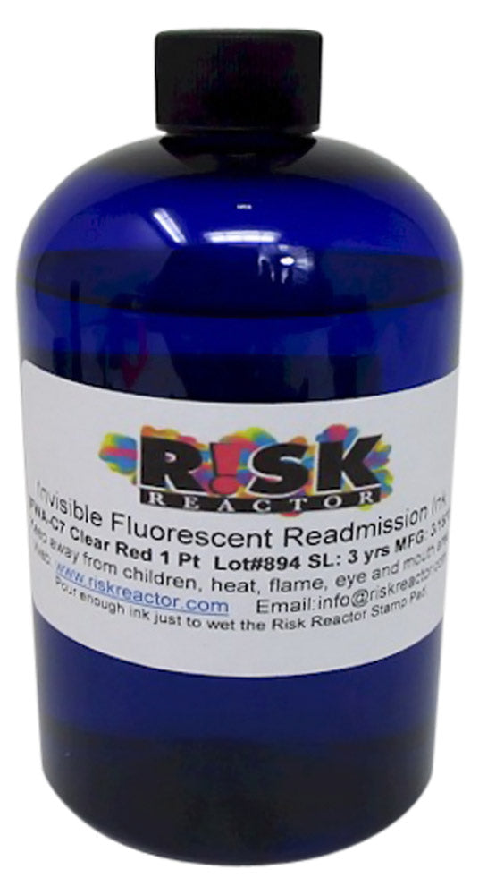 IFWA-C7-CASE 12 Pints of Clear UV Invisible Red Readmission Fluorescent Inks
