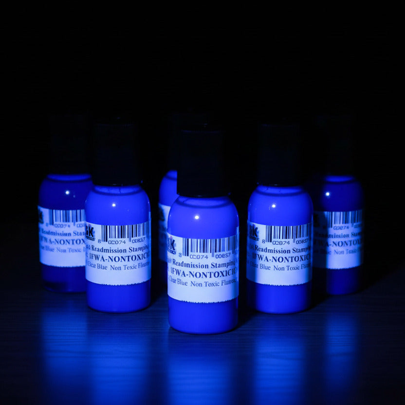 6PK1OZNONTOXIC Six pack IFWA-NONTOXIC UV Fluorescent Inks in 1 oz Bottles
