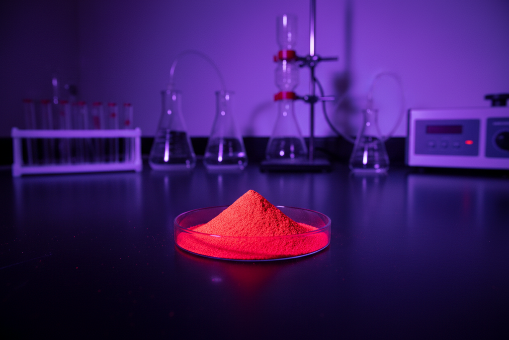 DFSB-C72G Two Grams of Clear Red Fluorescent UV Dye Test Size