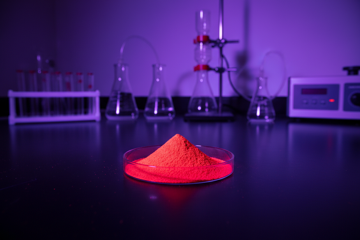 DFSB-C72G Two Grams of Clear Red Fluorescent UV Dye Test Size